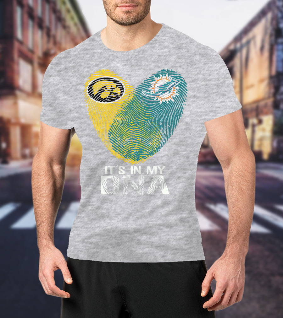 Miami Dolphins Iowa Hawkeyes It's In My Dna T-Shirt