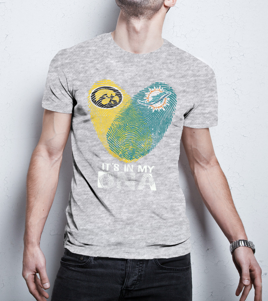 Miami Dolphins Iowa Hawkeyes It's In My Dna T-Shirt