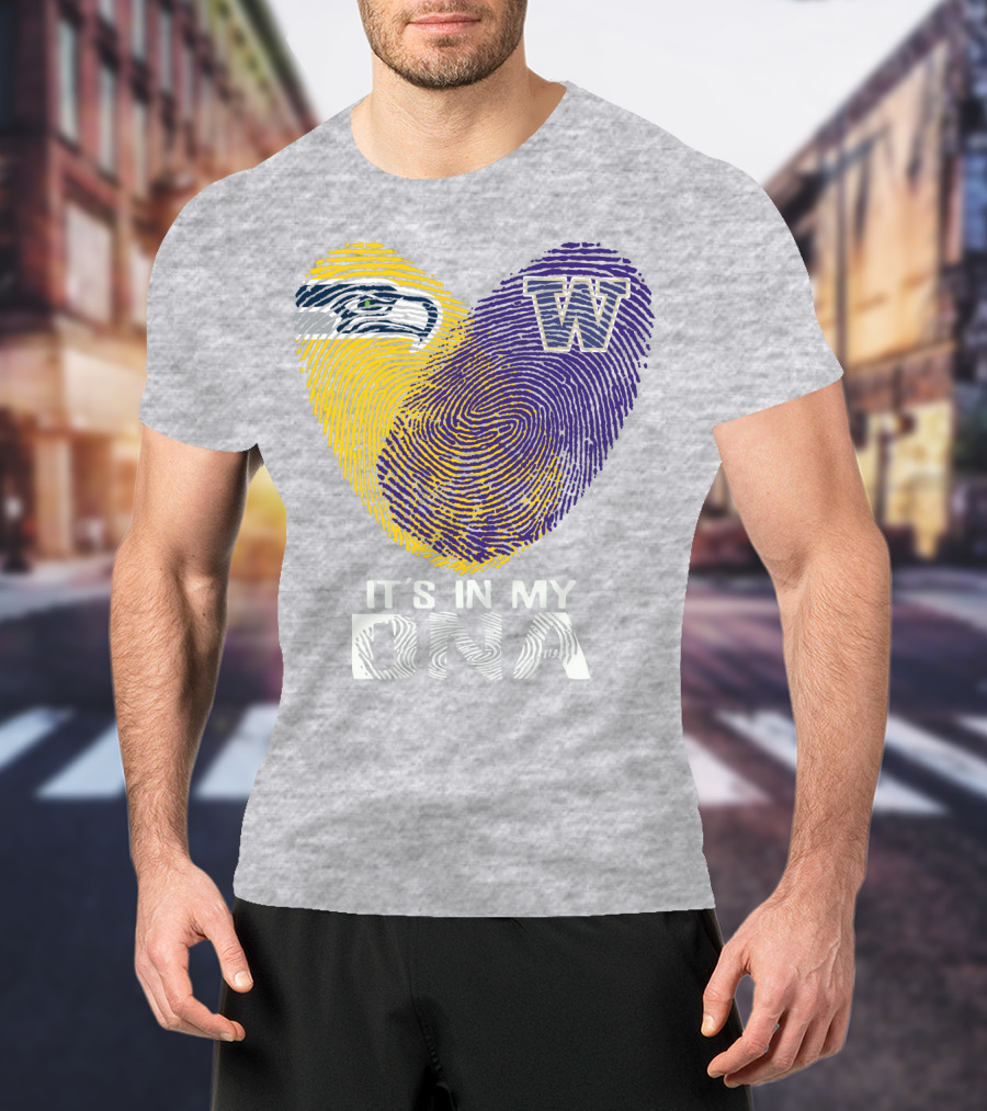 Seattle Seahawks Washington Huskies It's In My Dna T-Shirt