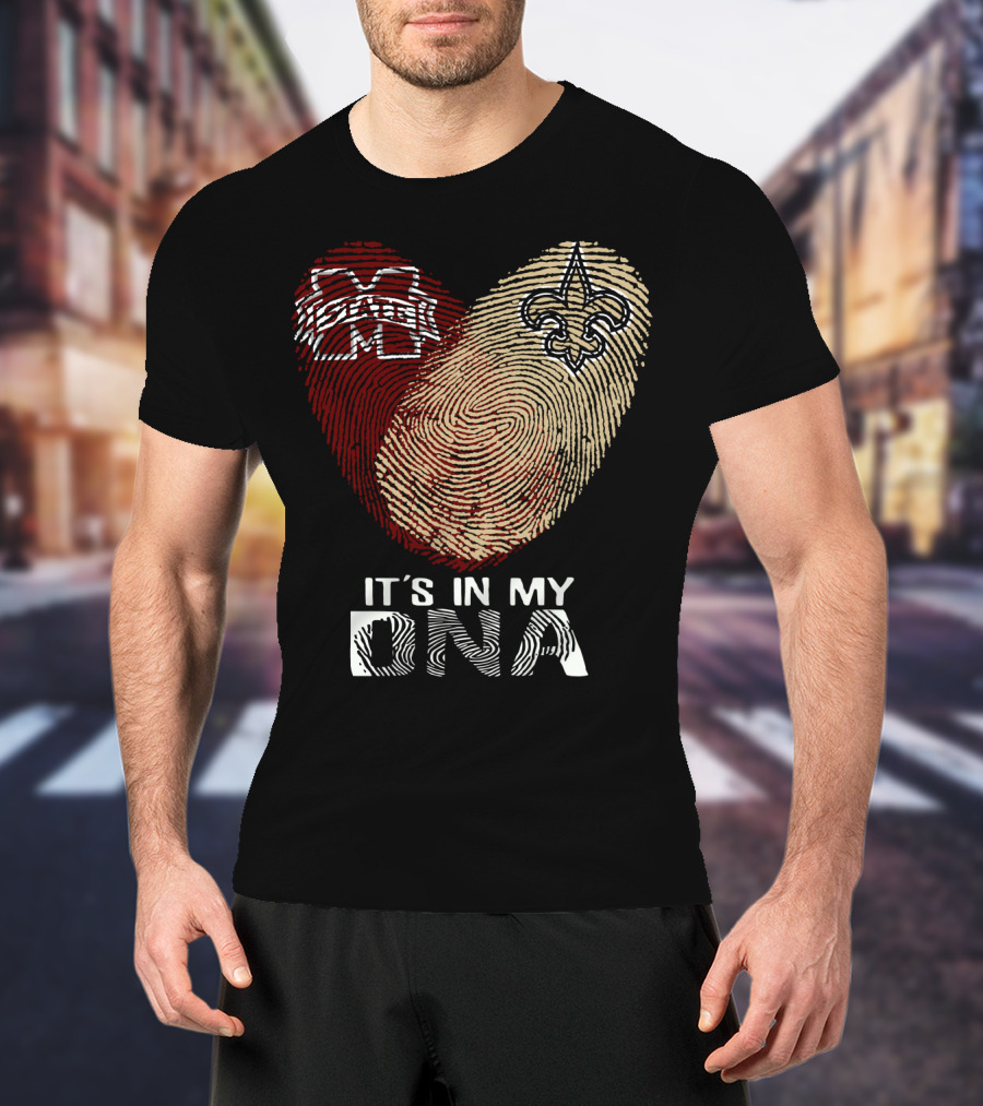 New Orleans Saints Ms State It's In My Dna T-Shirt