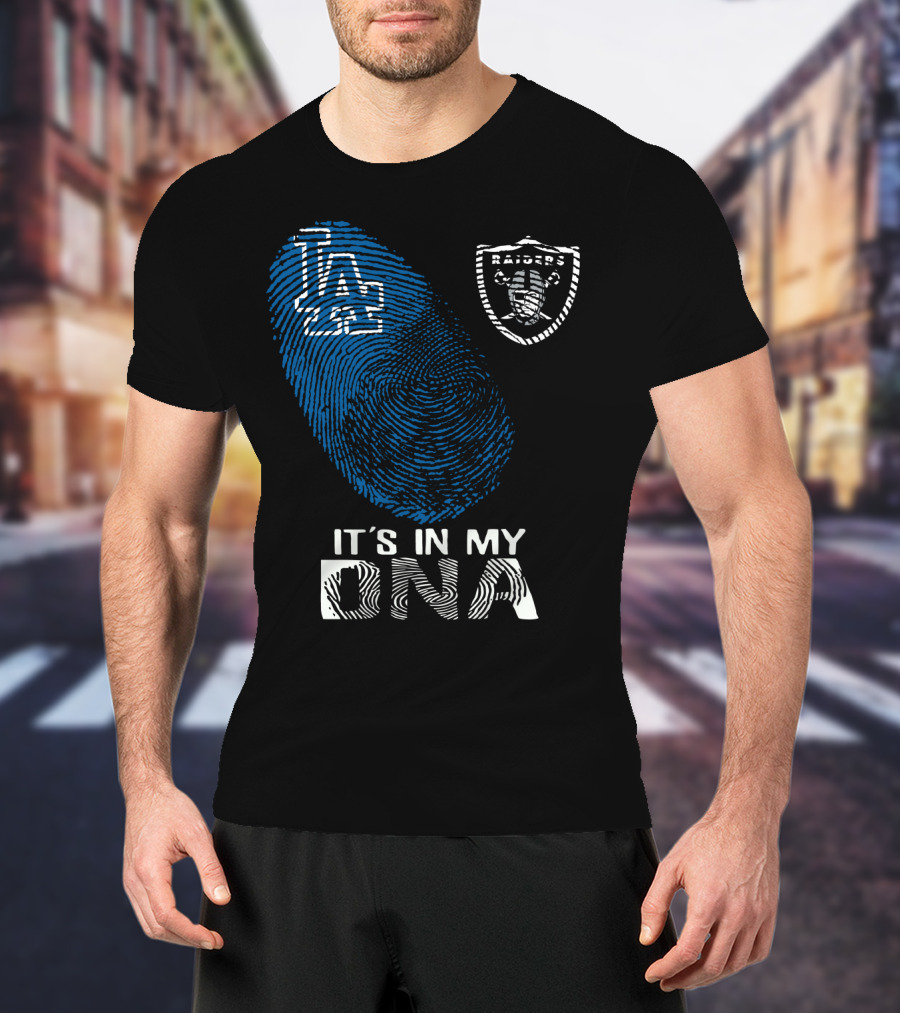 It's In My Dna Oakland Raiders Los Angeles Dodgers T-Shirt