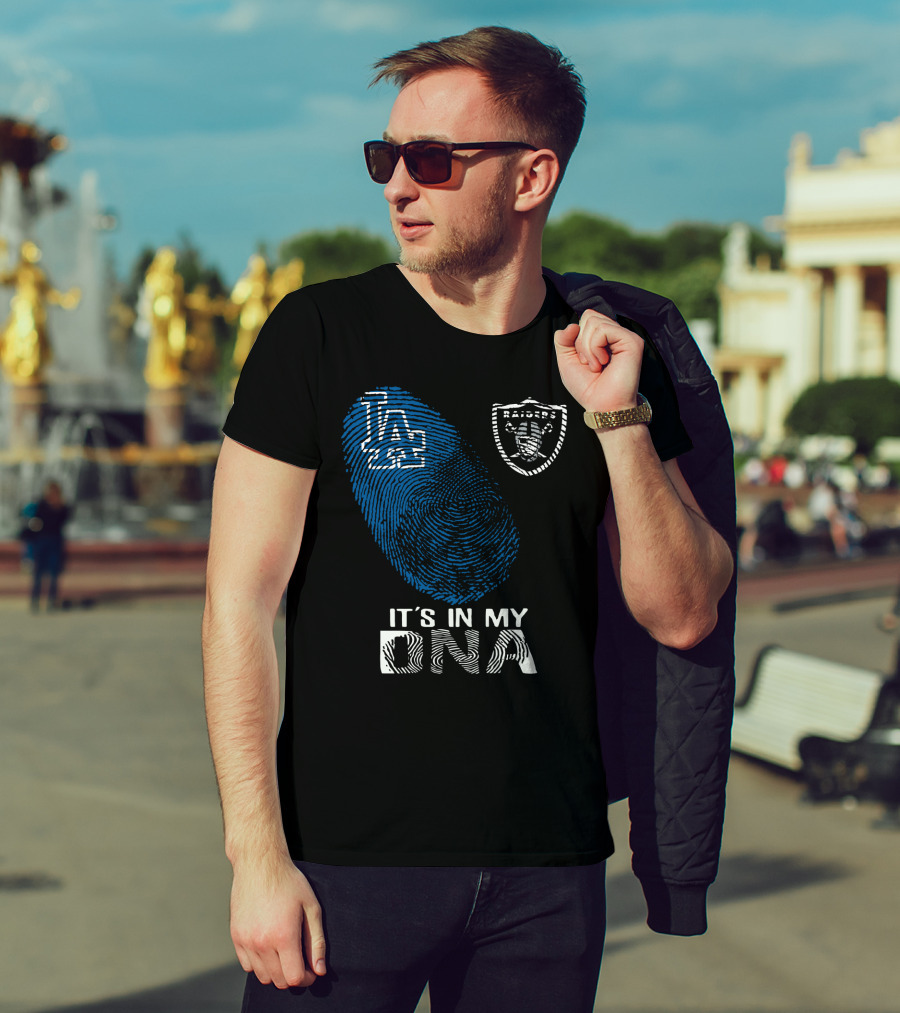 It's In My Dna Oakland Raiders Los Angeles Dodgers T-Shirt