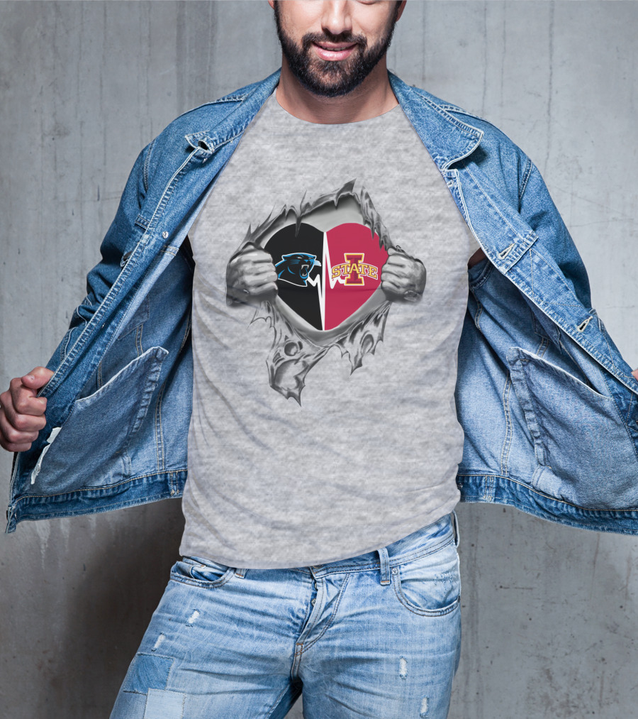Iowa State Cyclones Carolina Panthers Heart T-Shirt