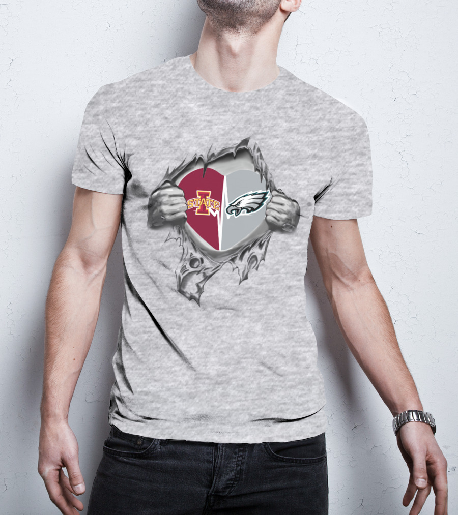 Iowa State Cyclones Philadelphia Eagles Heart T-Shirt