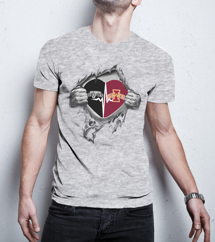 San Antonio Spurs Iowa State Heart T-Shirt