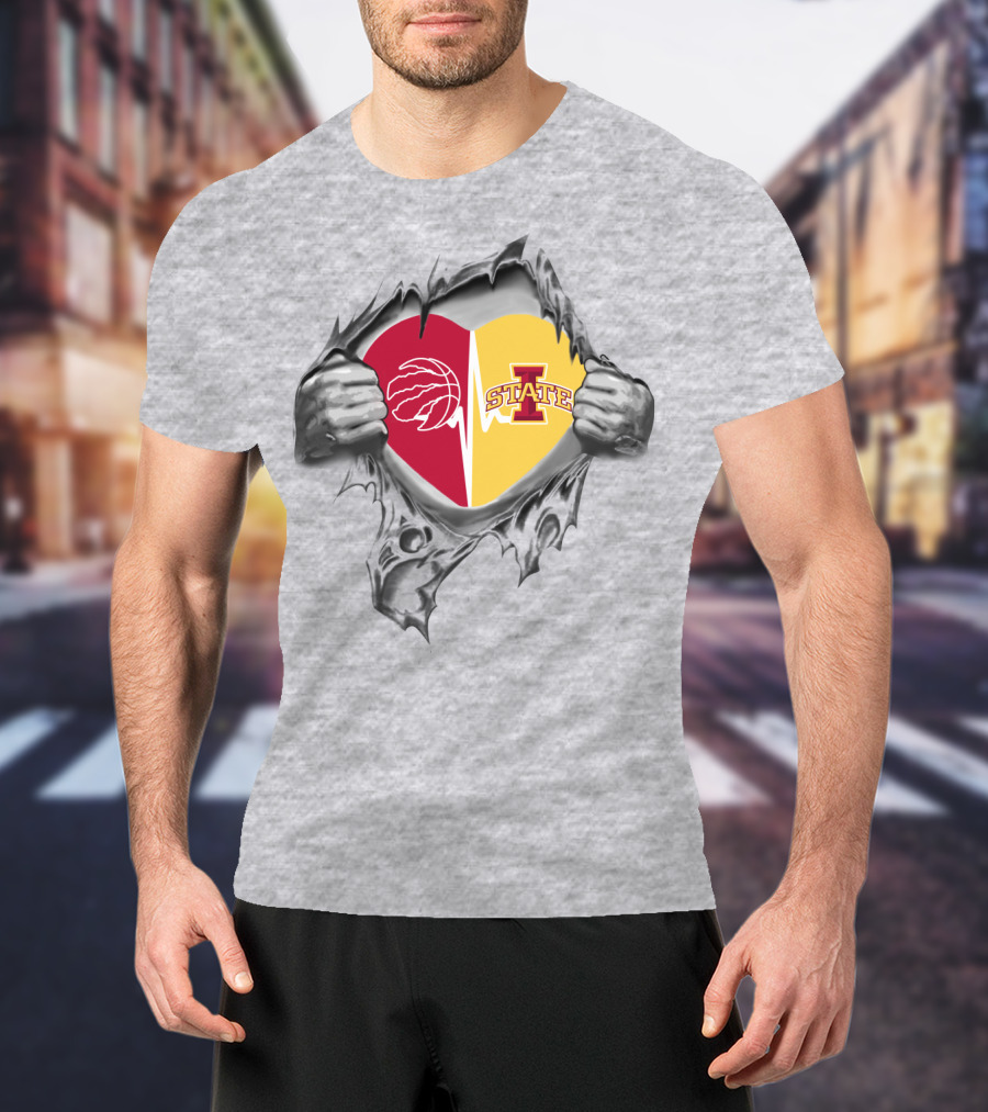 Iowa State Toronto Raptors Heart T-Shirt