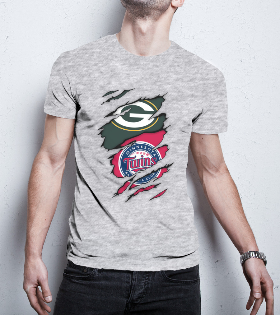 Minnesota Twins Baseball Club Green Bay Packers T-Shirt