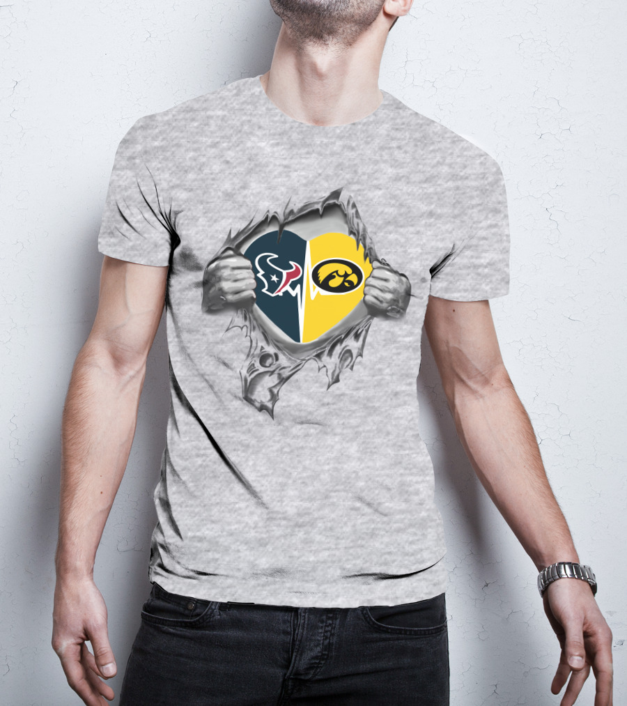 Houston Texans Iowa Hawkeyes Heart T-Shirt