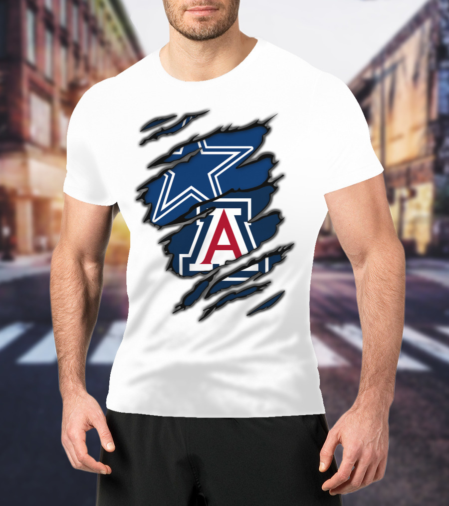 Dallas Cowboys Arizona Wildcats Torn Ripped Claw T-Shirt