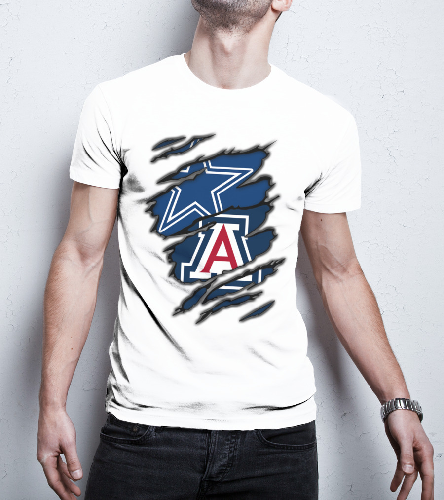 Dallas Cowboys Arizona Wildcats Torn Ripped Claw T-Shirt