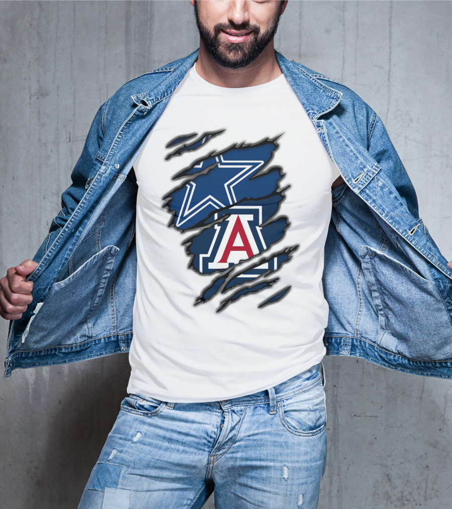 Dallas Cowboys Arizona Wildcats Torn Ripped Claw T-Shirt