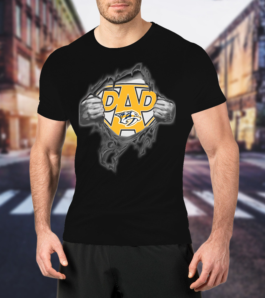 Nashville Predators Super Dad Hero T-Shirt