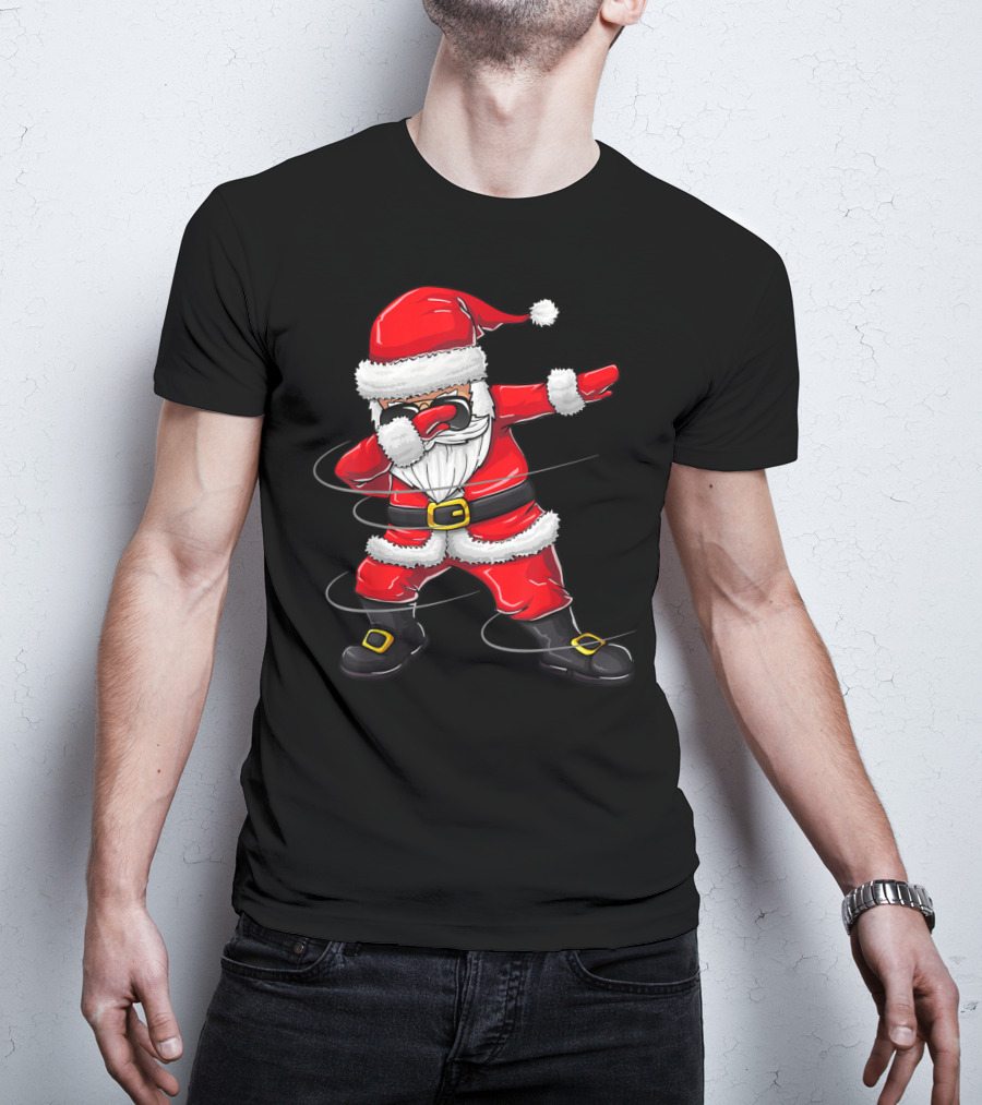 Christmas Dabbing Santa Boy Girl Santa Dab Pose T-Shirt