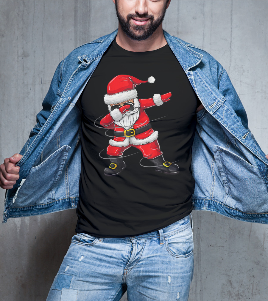Christmas Dabbing Santa Boy Girl Santa Dab Pose T-Shirt