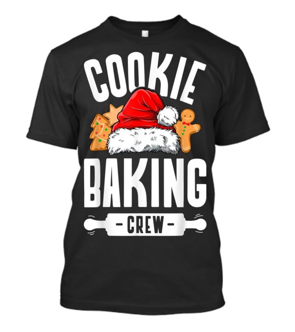 Cookie Baking Crew Christmas Santa Hat Gingerbread Family T-Shirt