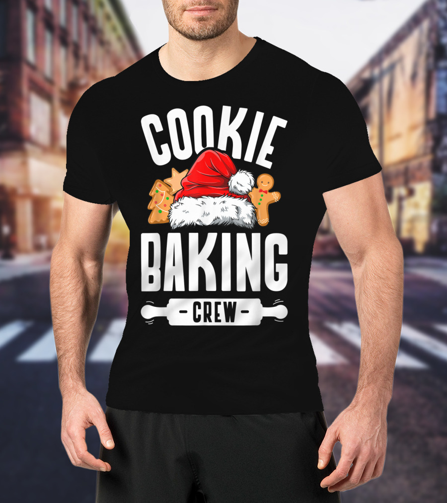 Cookie Baking Crew Christmas Santa Hat Gingerbread Family T-Shirt