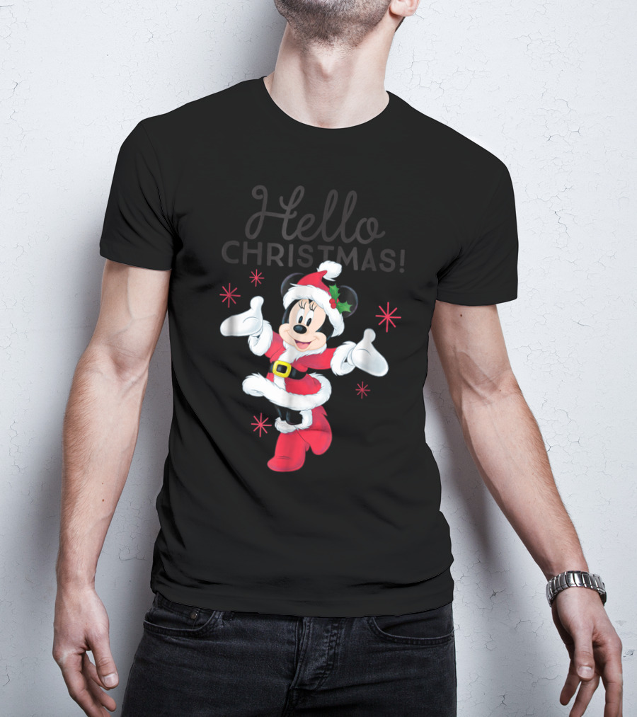 Disney Santa Minnie Mouse Hello Christmas T-Shirt