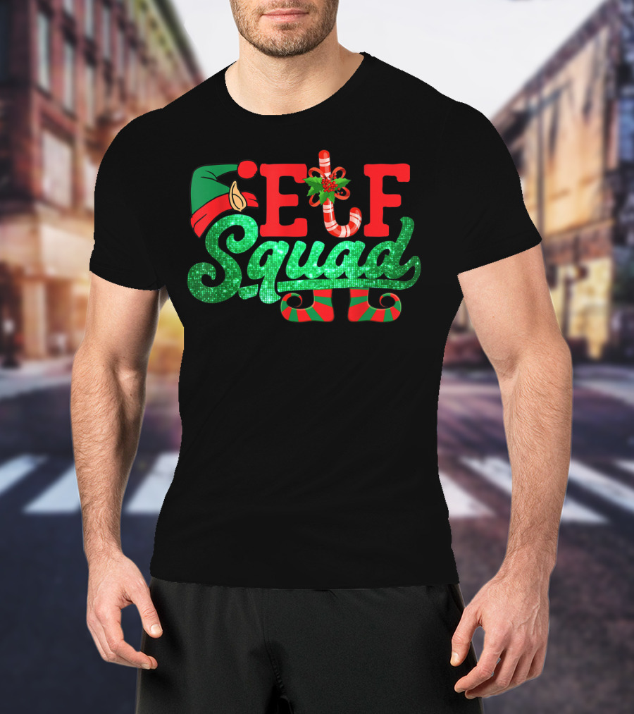 Elf Squad Funny Family Matching Christmas Holiday T-Shirt