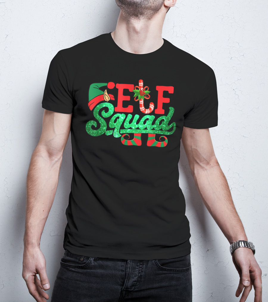 Elf Squad Funny Family Matching Christmas Holiday T-Shirt