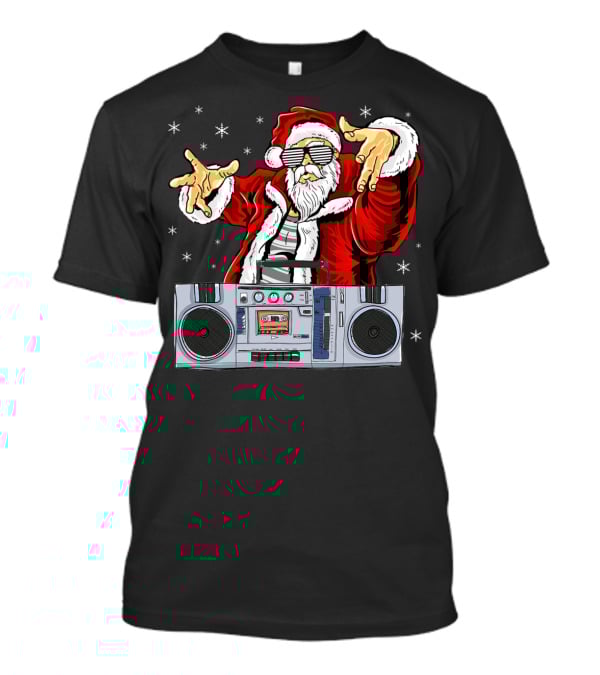 Santa Claus DJ Hip Hop Boombox T-Shirt