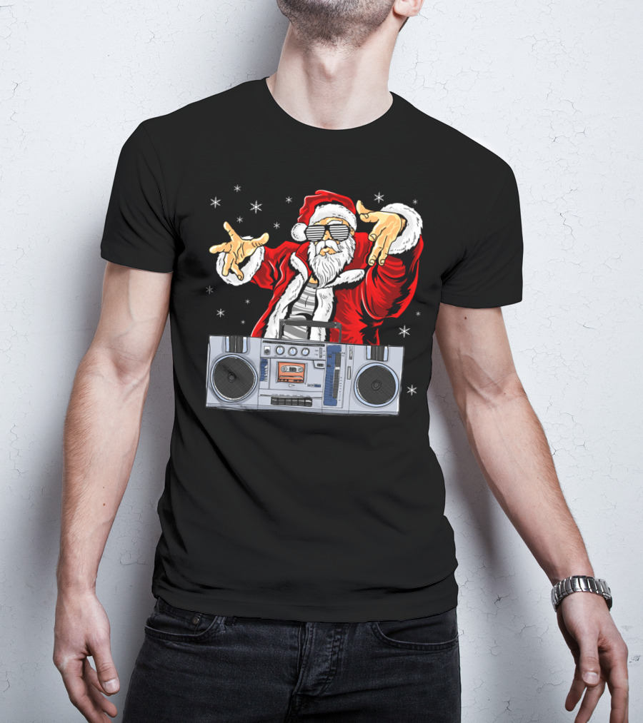 Santa Claus DJ Hip Hop Boombox T-Shirt