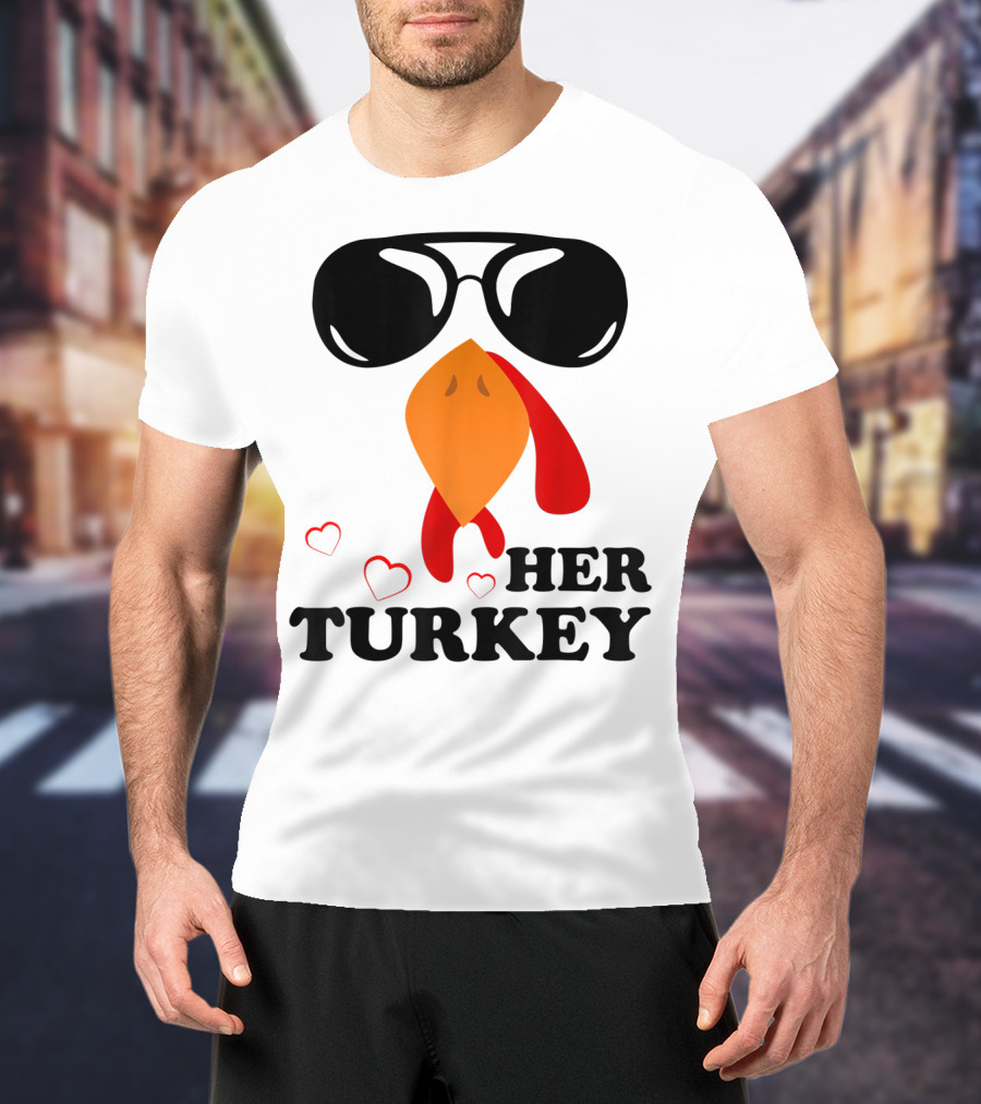 Her Turkey Funny Men's Matching Thanksgiving T-Shirt