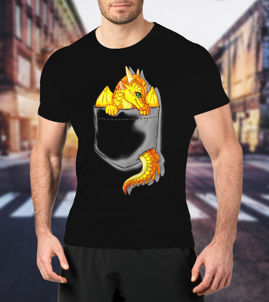 Wings Of Fire Pocket Sunny Dragon Bright Gold Character T-Shirt