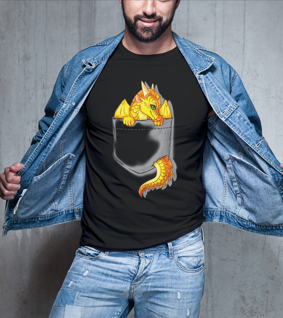 Wings Of Fire Pocket Sunny Dragon Bright Gold Character T-Shirt