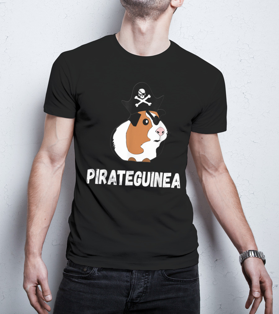 PIRATEGUINEA Captain Guinea Pigs Sails Of Sea Skeleton Pets T-Shirt