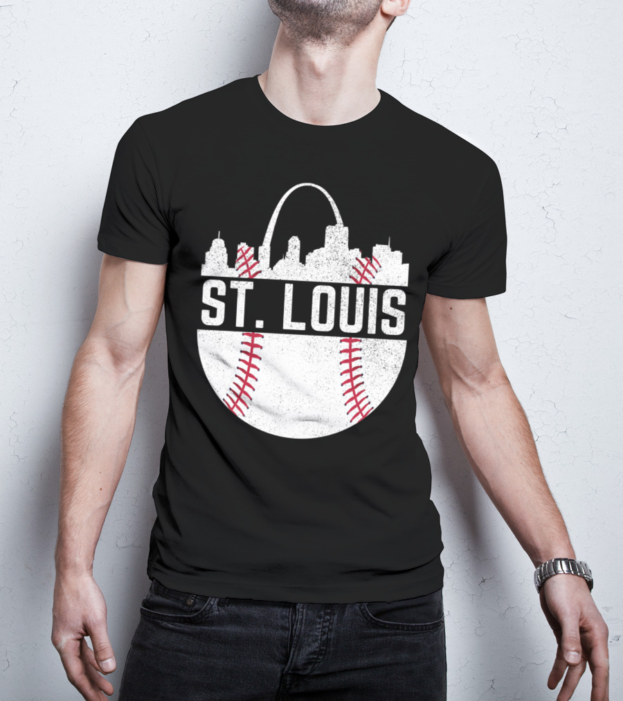 St Louis Baseball Skyline Arch T-Shirt