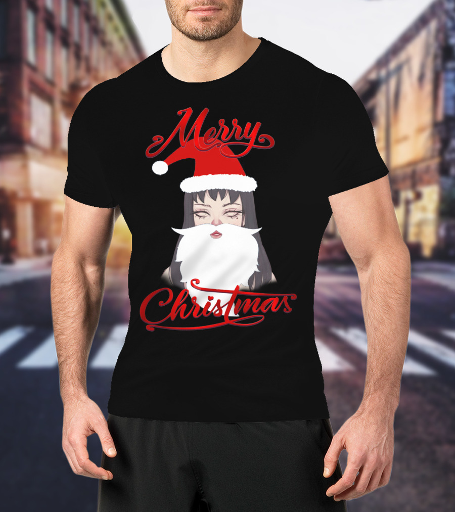 Merry Christmas Uzumaki Kirie Goshima Manga Santa Hat And Beard T-Shirt