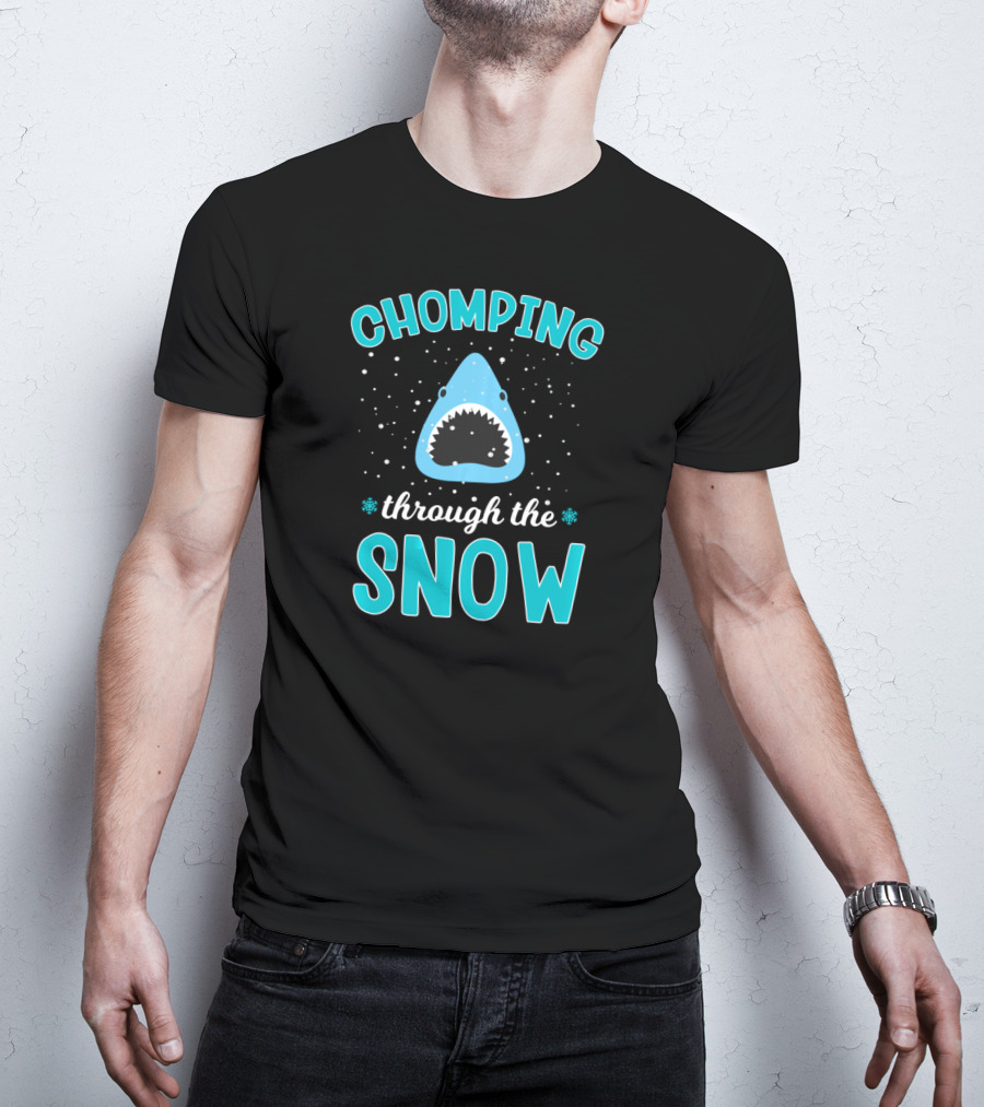 Chomping Through The Snow Shark Christmas T-Shirt