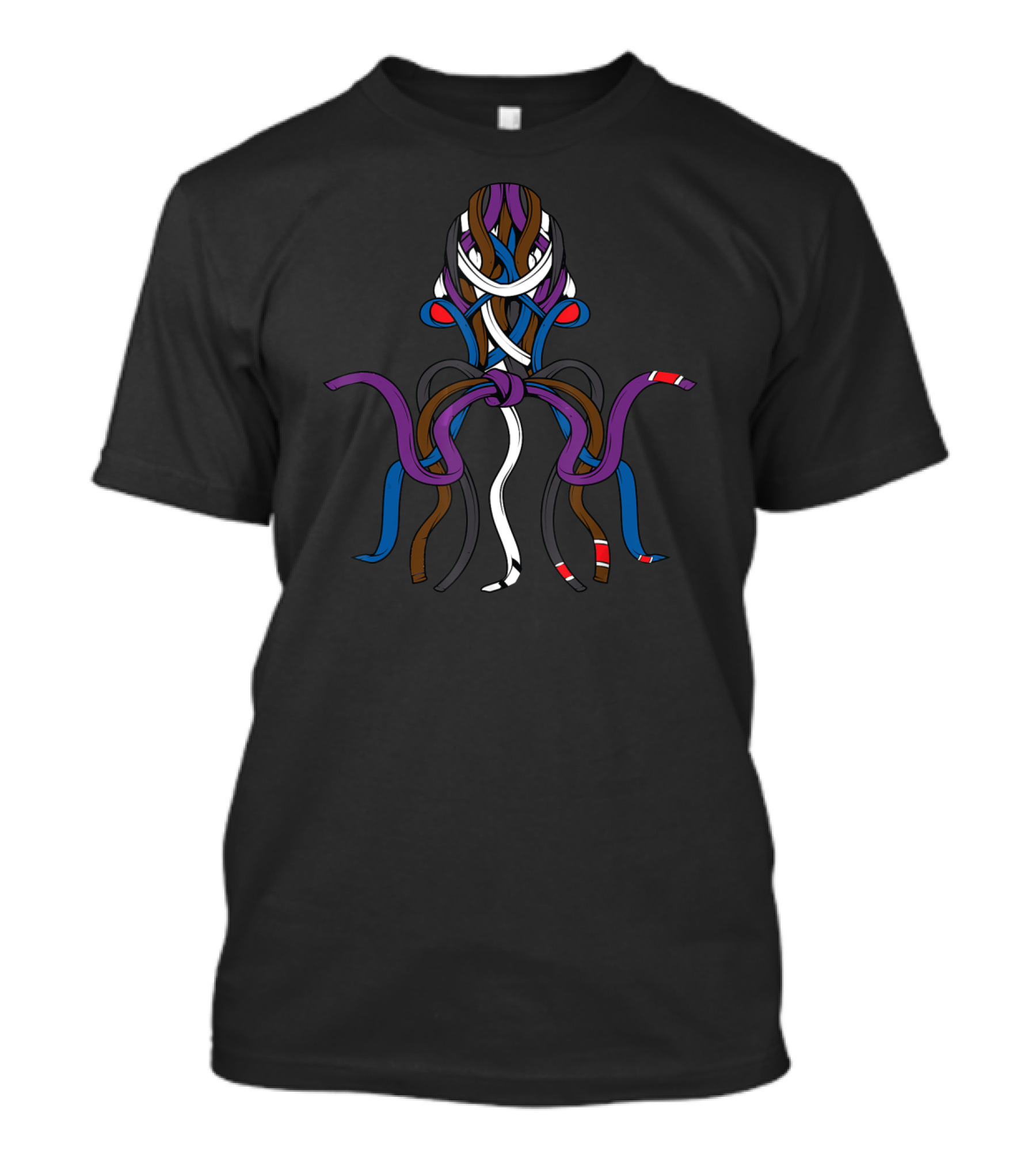 Cool Unique Jiu Jitsu Octopus Belts Brazil Multicolored Tentacles T-Shirt