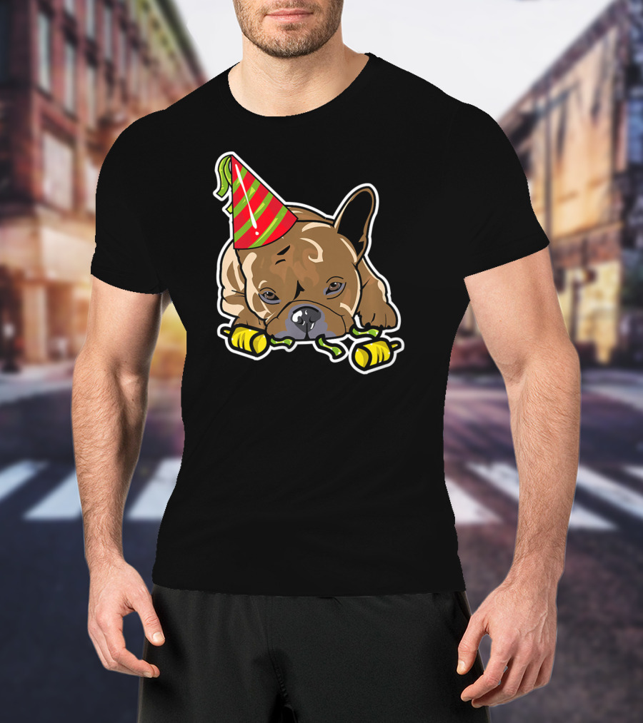 Eve French Bulldog Frenchie Happy New Year Party Hat T-Shirt