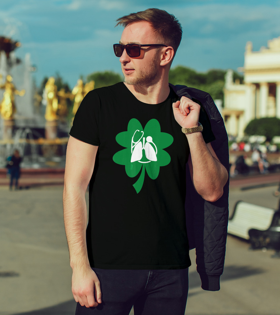 Lucky Clover Lungs And Stethoscope T-Shirt