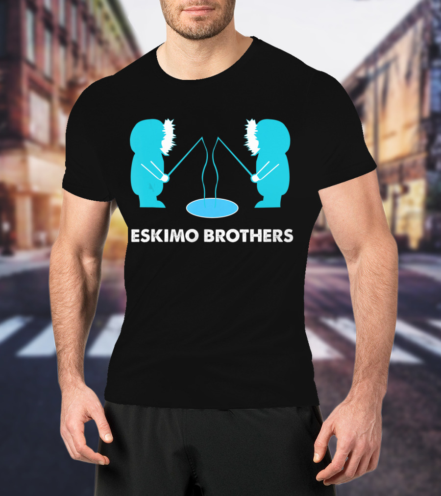 Eskimo Brothers Fishing Ice Hole Funny EBDB T-Shirt