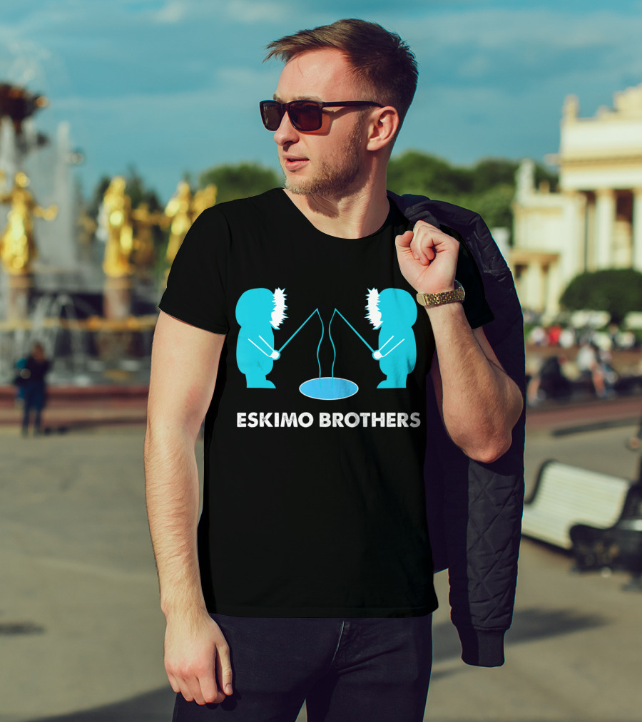 Eskimo Brothers Fishing Ice Hole Funny EBDB T-Shirt