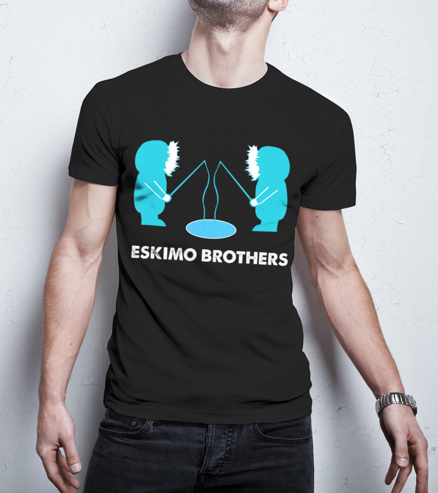 Eskimo Brothers Fishing Ice Hole Funny EBDB T-Shirt