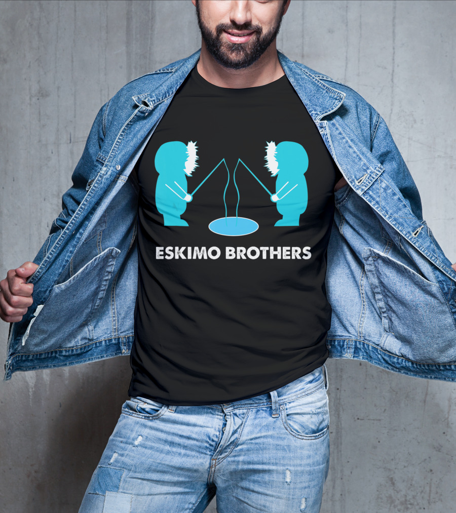 Eskimo Brothers Fishing Ice Hole Funny EBDB T-Shirt