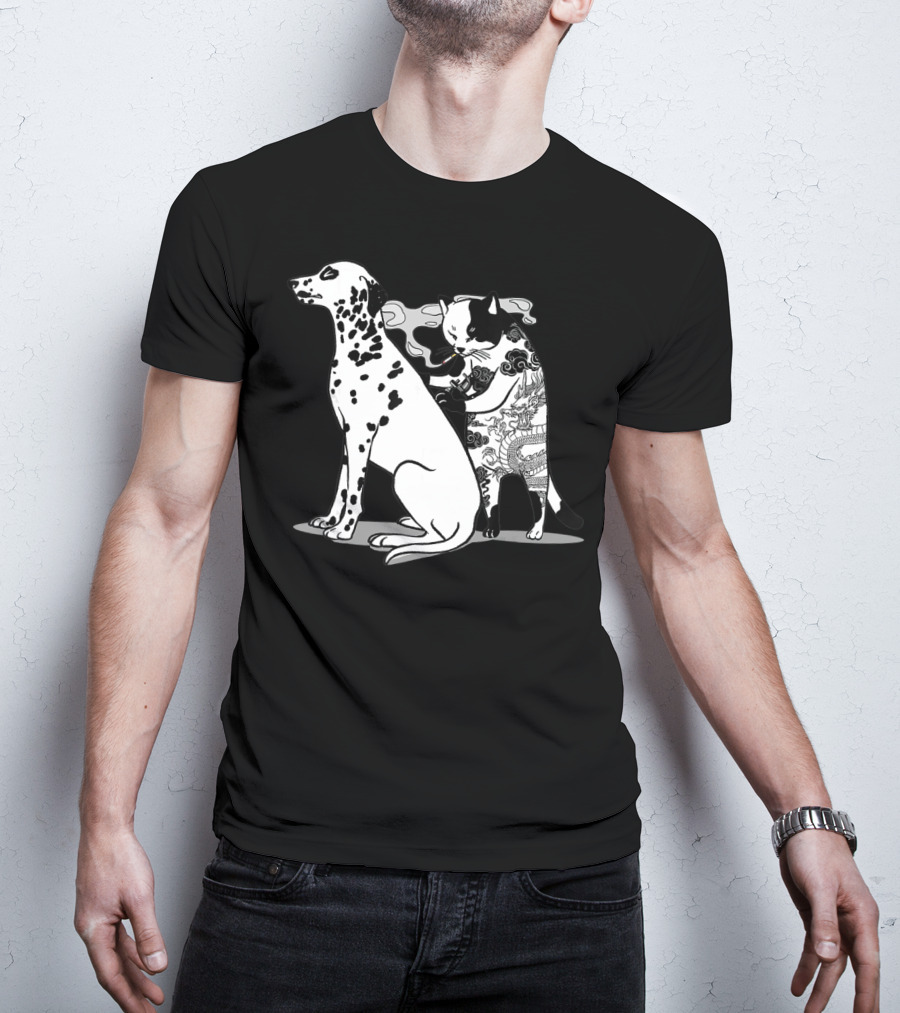 Cat And Dog Tattoo Humor For Tattoo Lover T-Shirt