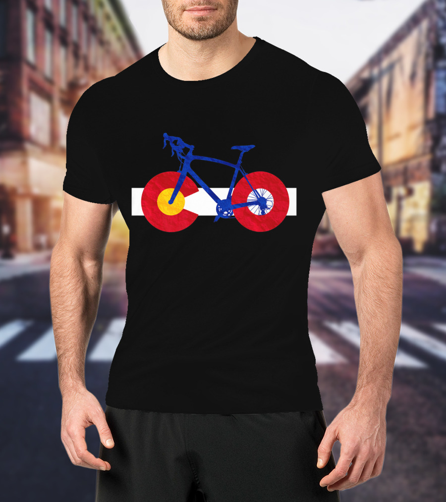 Colorado Flag Cycling Fusion Road Bike T-Shirt