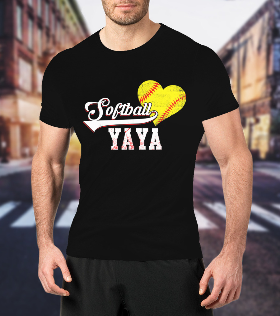 Softball Yaya Heart T-Shirt
