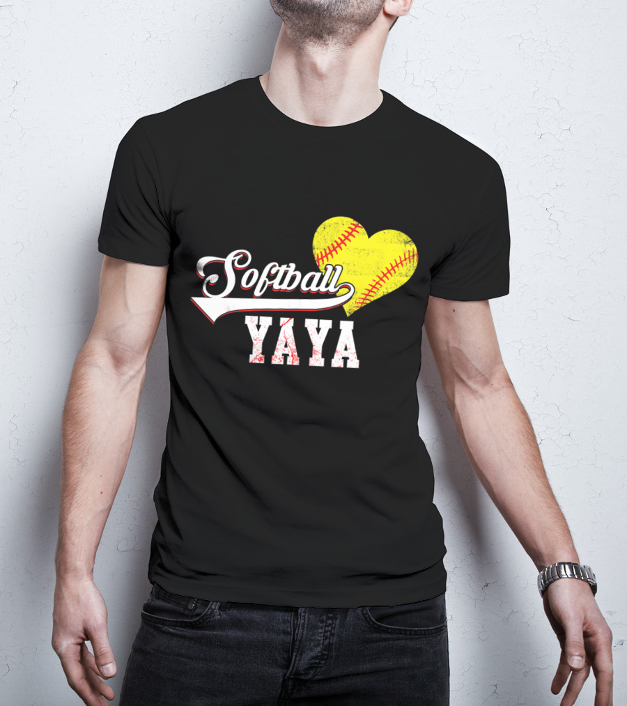 Softball Yaya Heart T-Shirt