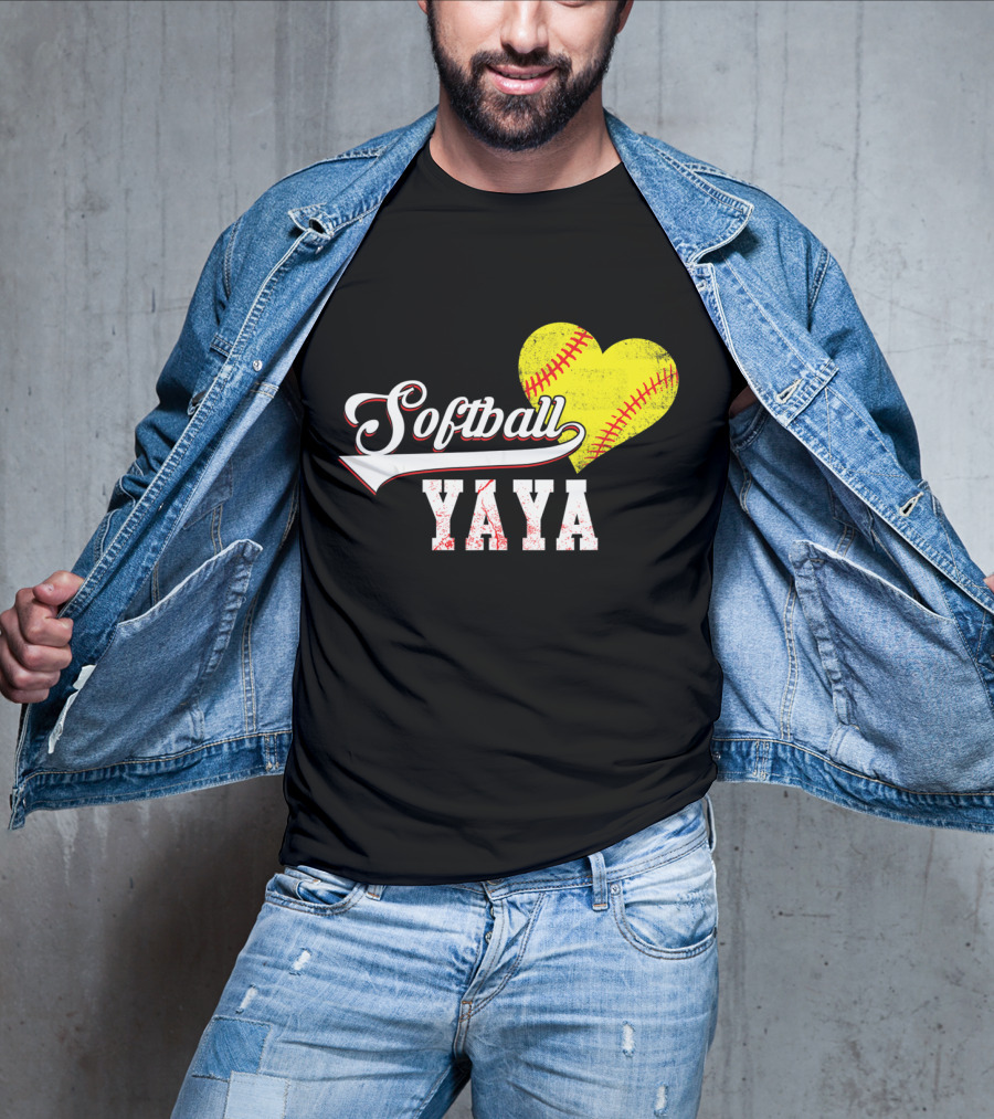 Softball Yaya Heart T-Shirt