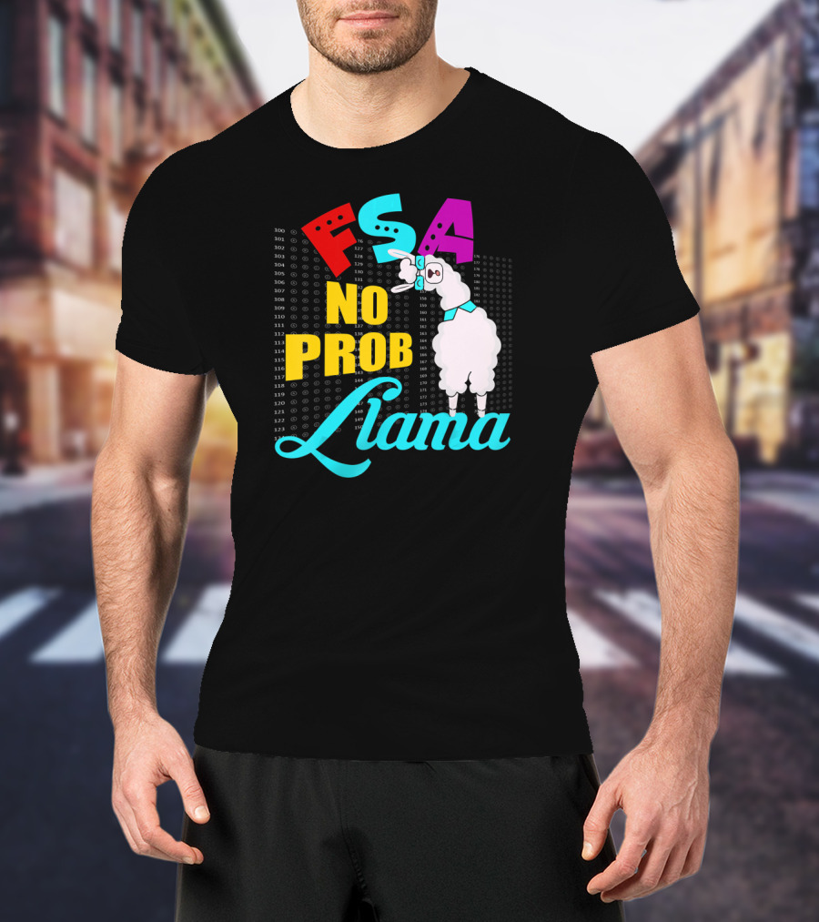 FSA No Prob Llama Teacher Bubble Sheet Fun T-Shirt