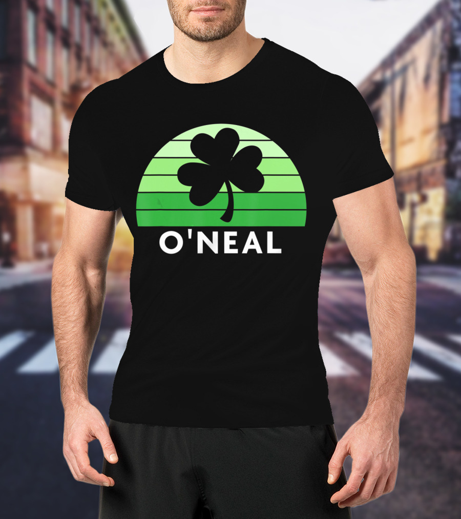 O'Neal Irish Family Name Shamrock Green Stripes T-Shirt