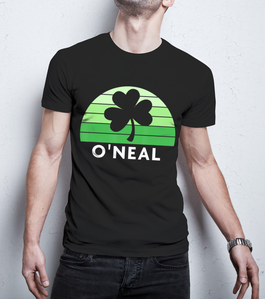O'Neal Irish Family Name Shamrock Green Stripes T-Shirt