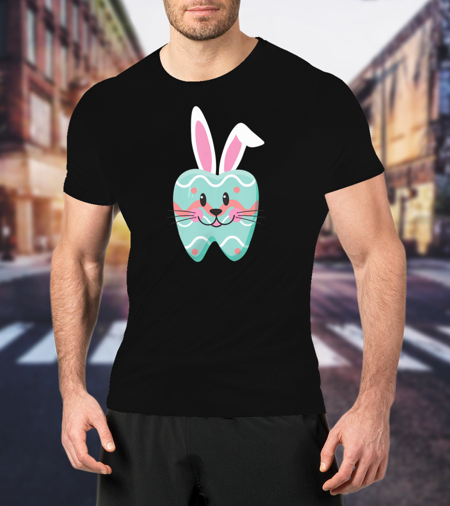 Easter Bunny Tooth With Whiskers And Pastel T-Shirt