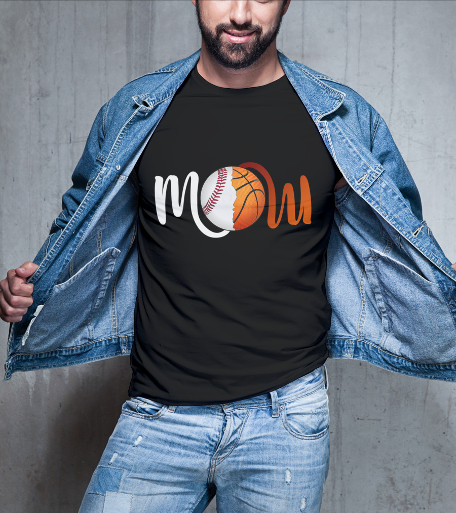 Mom Baseball Basketball Fusion T-Shirt