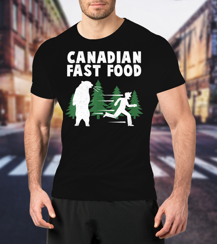 Canadian Fast Food Bear Chase Forest Adventure T-Shirt